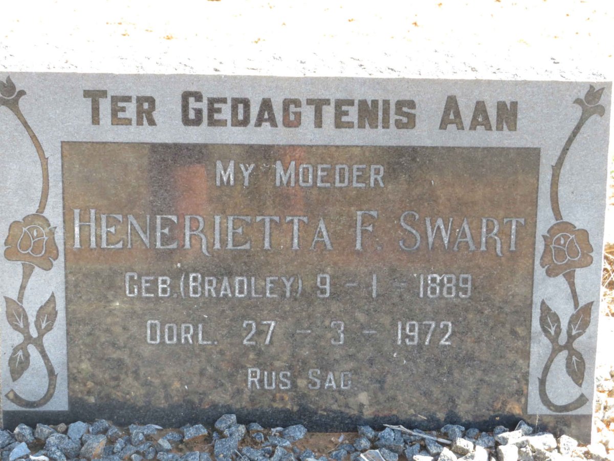 SWART Henrietta F. nee BRADLEY 1889-1972