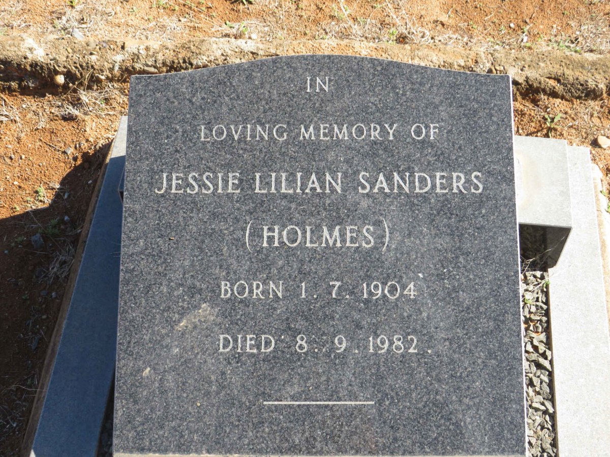 SANDERS Jessie Lilian nee HOLMES 1904-1982