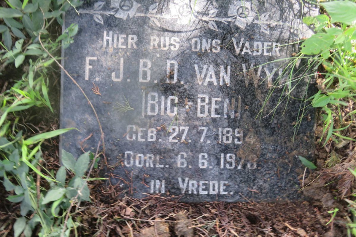 WYK F.J.B.D., van 1894-1978