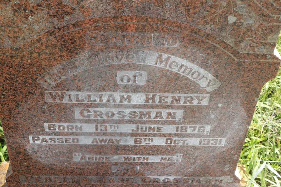 CROSSMAN William Henry 1876-1931 &amp; Fenella Jane 1872-1954