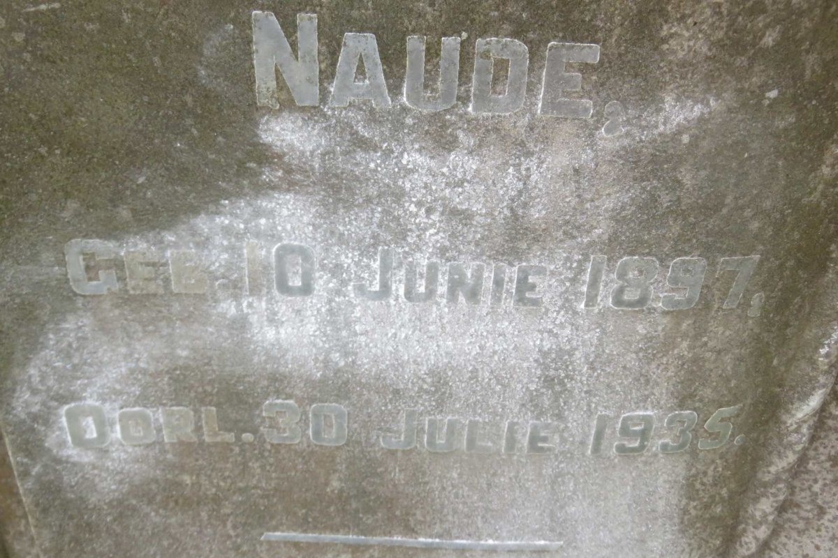 NAUDE Gert Pieter Christian 1897-1935 &amp; Hendrika Sarah Magrietha VAN ZYL 1899-1934
