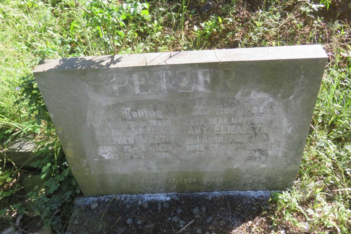 PETZER Stephen Martin 1884-1966 &amp; Amy Elizabeth PIKE 1890-1974
