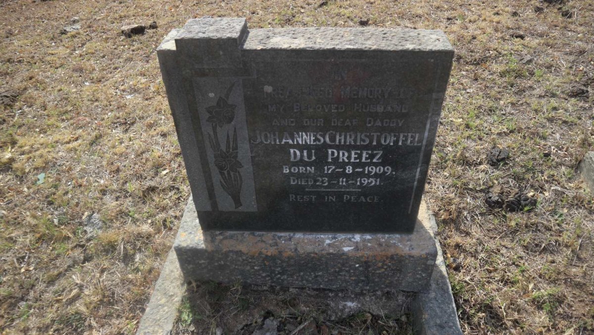 PREEZ Johannes Christoffel, du 1909-1951