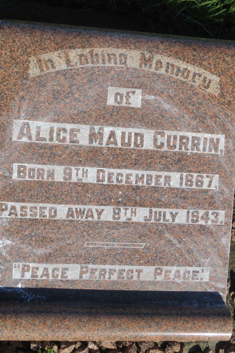 CURRIN Alice Maud 1867-1943