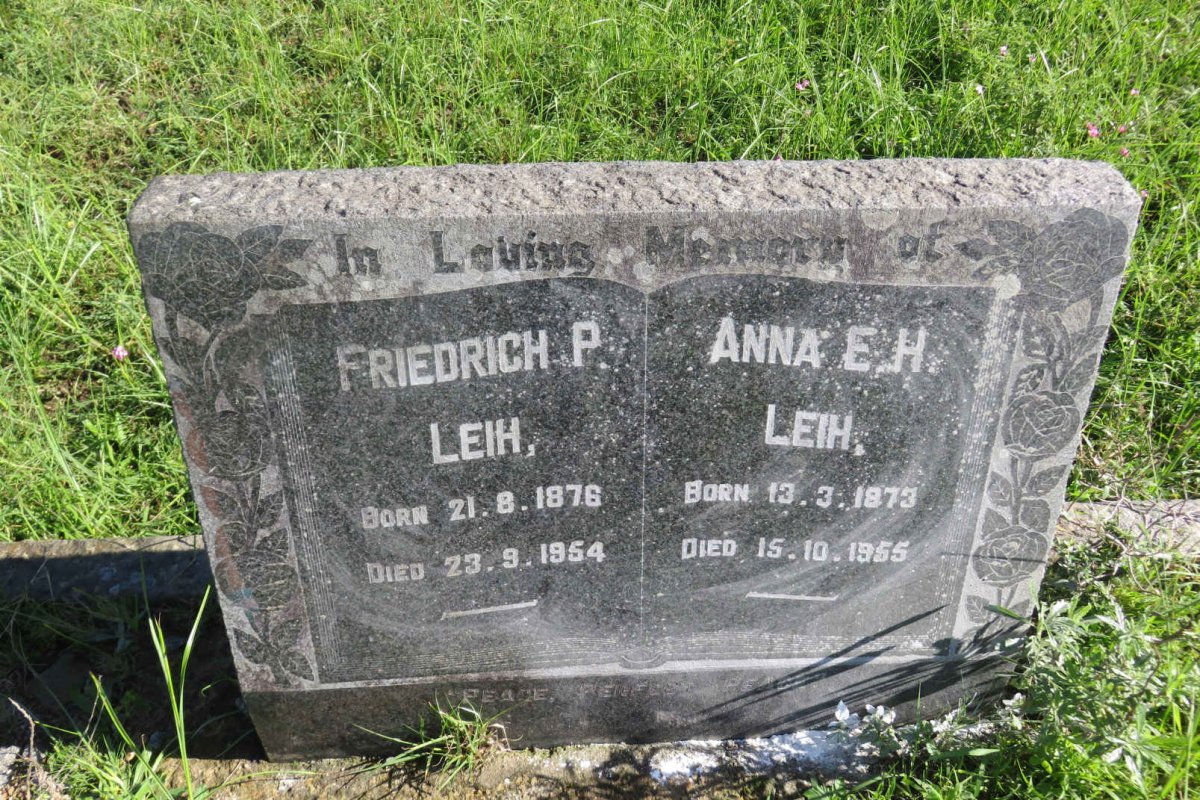 LEIH Friedrich P. 1876-1954 &amp; Anna E.H. 1873-1955