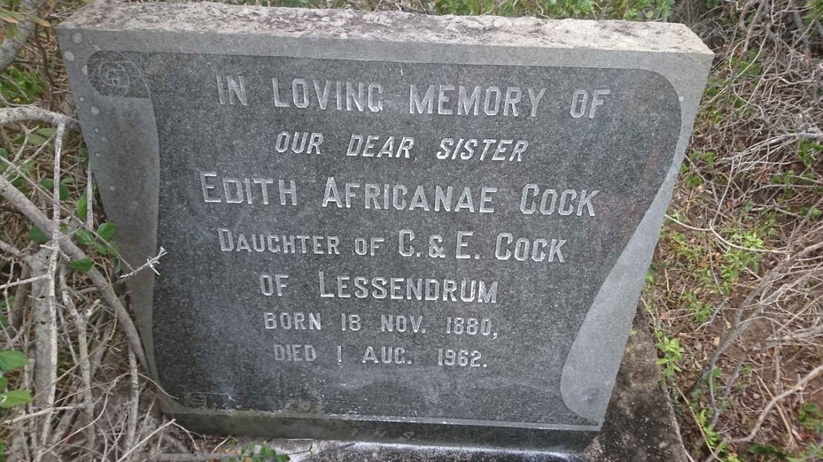 COCK Edith Africanae 1880-1962