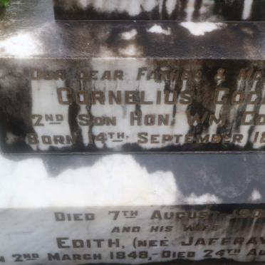 COCK Cornelius 1825-1908 &amp; Edith JAFFRAY 1848-1934
