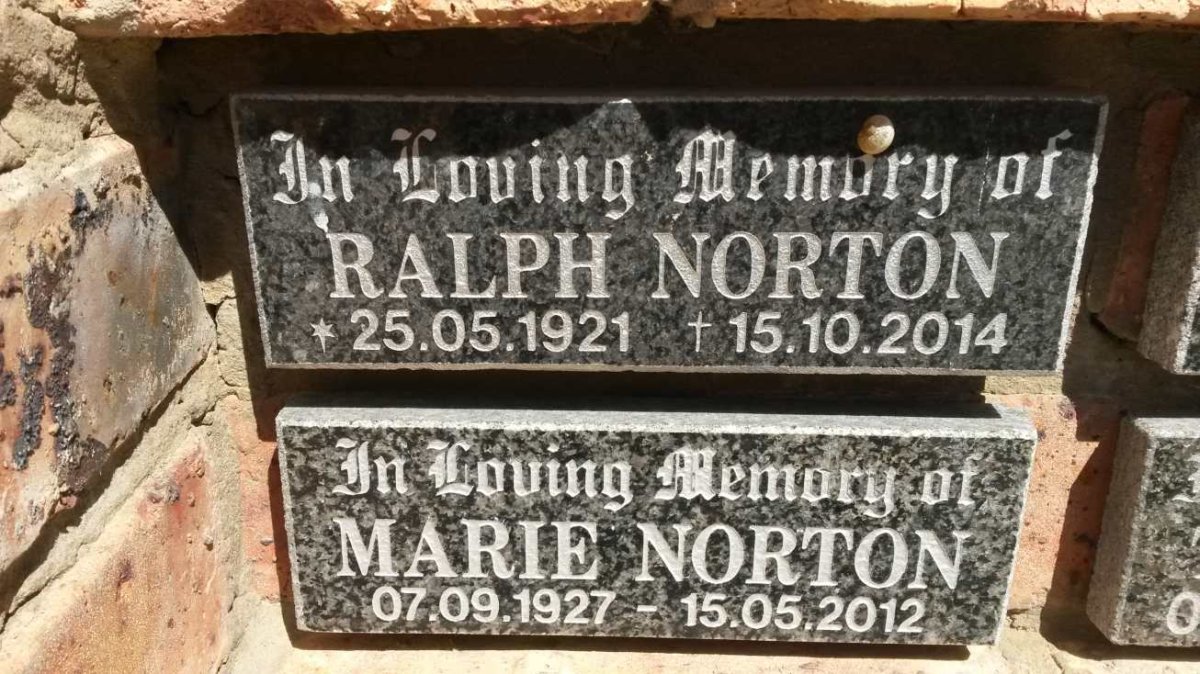 NORTON Ralph 1921-2014 &amp; Marie 1927-2012