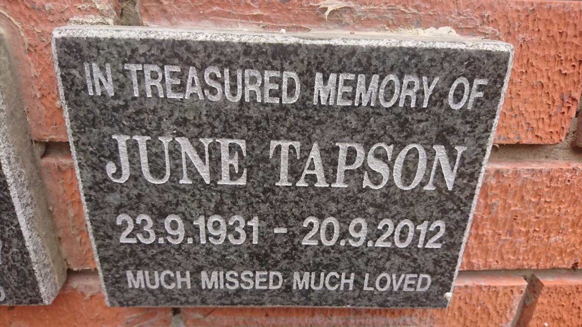 TAPSON June 1931-2012