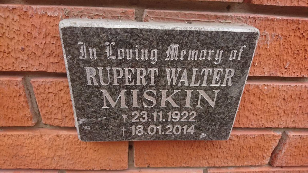 MISKIN Rupert Walter 1922-2014