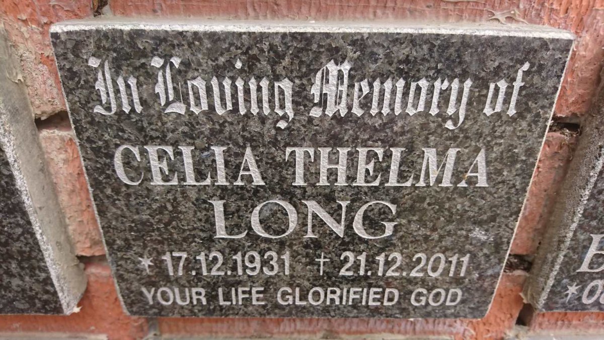LONG Celia Thelma 1931-2011
