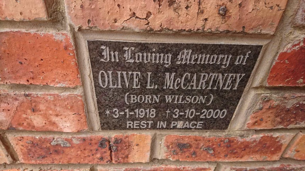 McCARTNEY Olive L. nee WILSON 1918-2000