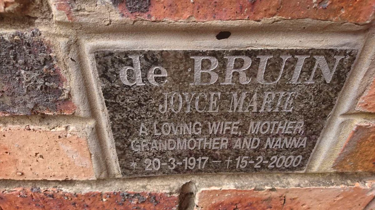 BRUIN Joyce Marie, de 1917-2000