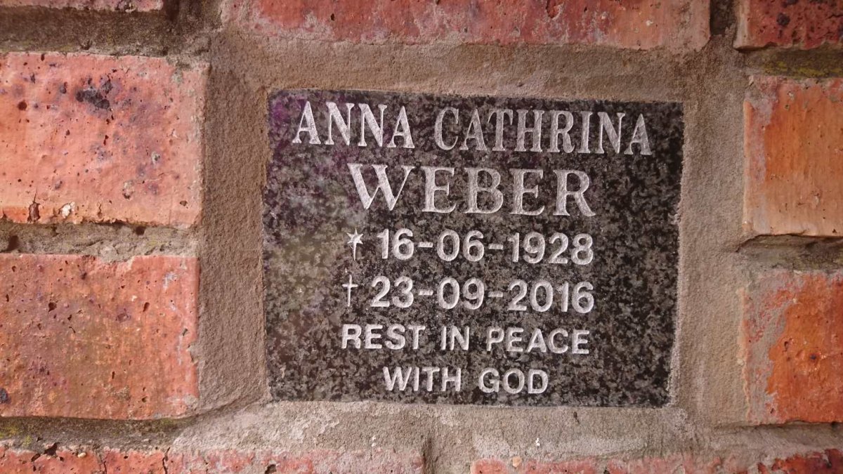 WEBER Anna Cathrina 1928-2016