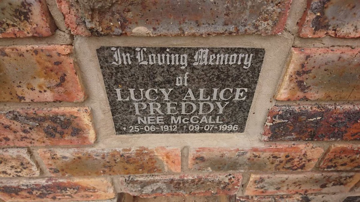 PREDDY Lucy Alice nee MCCALL 1912-1996