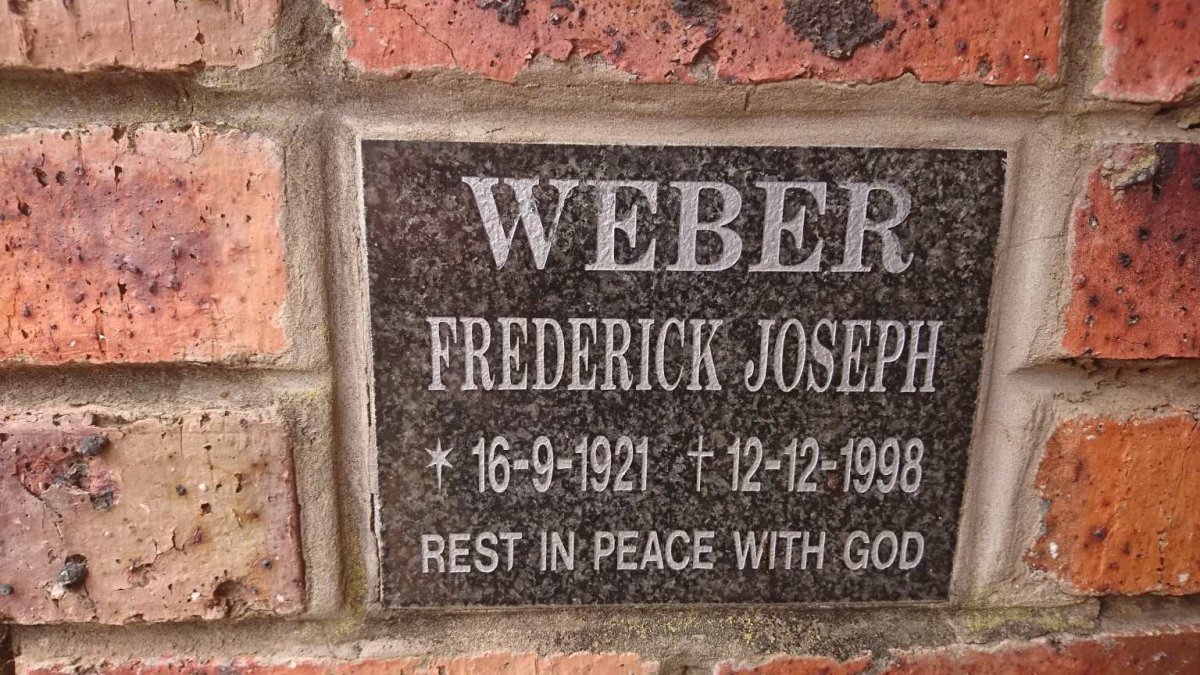 WEBER Frederick Joseph 1921-1998
