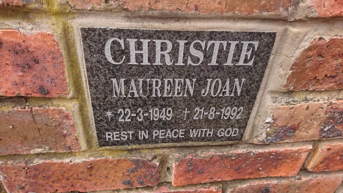 CHRISTIE Maureen Joan 1949-1992