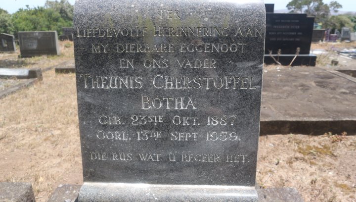 BOTHA Theunis Cherstoffel 1887-1959