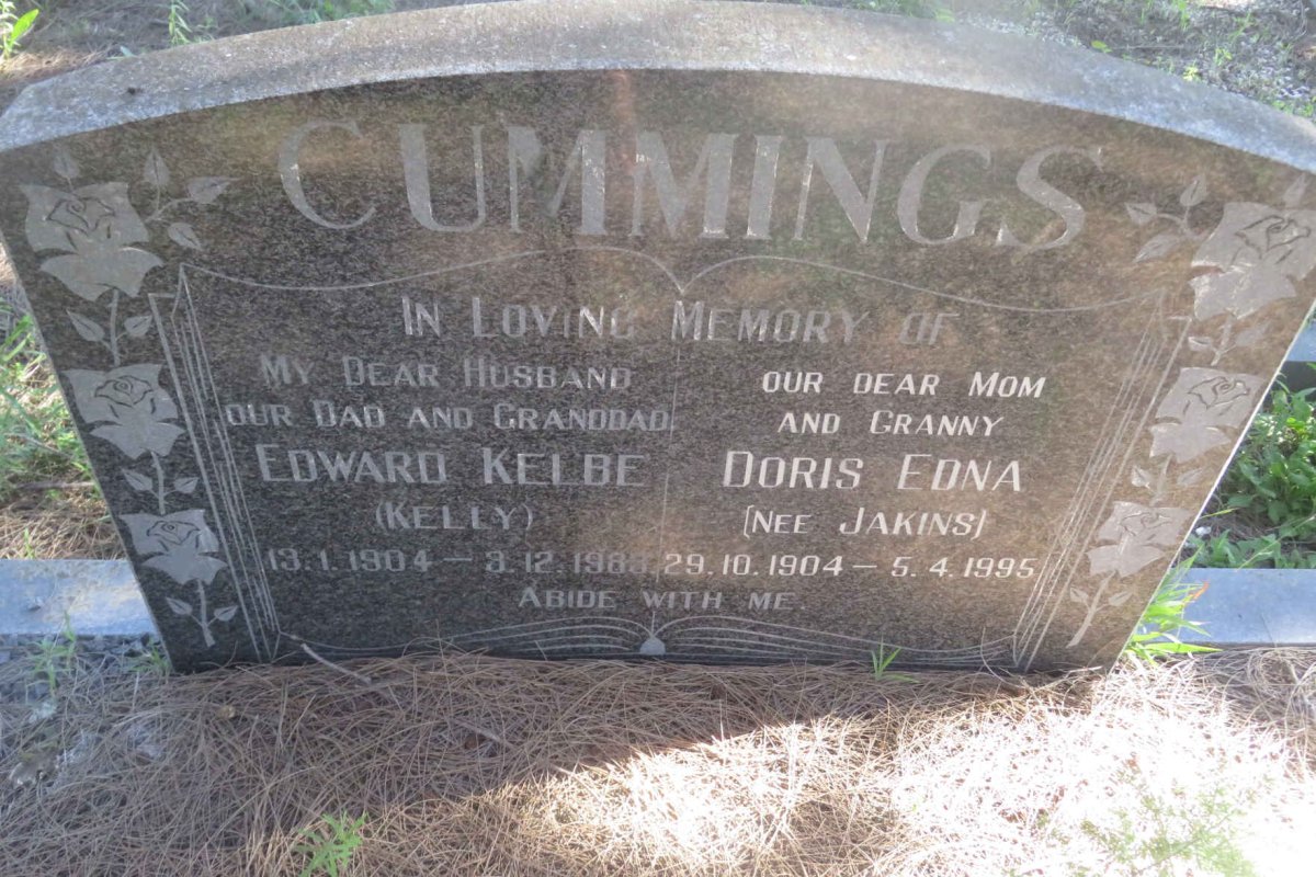 CUMMINGS Edward Kelbe 1904-1983 &amp; Doris Edna JAKINS 1904-1995