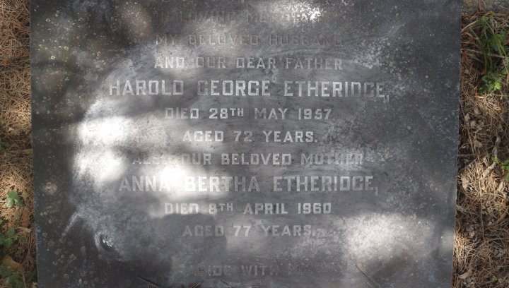 ETHERIDGE Harold George -1957 &amp; Anna Bertha -1960