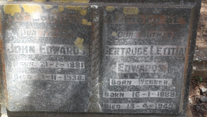 EDWARDS John 1881-1938 &amp; Gertrude Letitia WEBBER 1888-1943