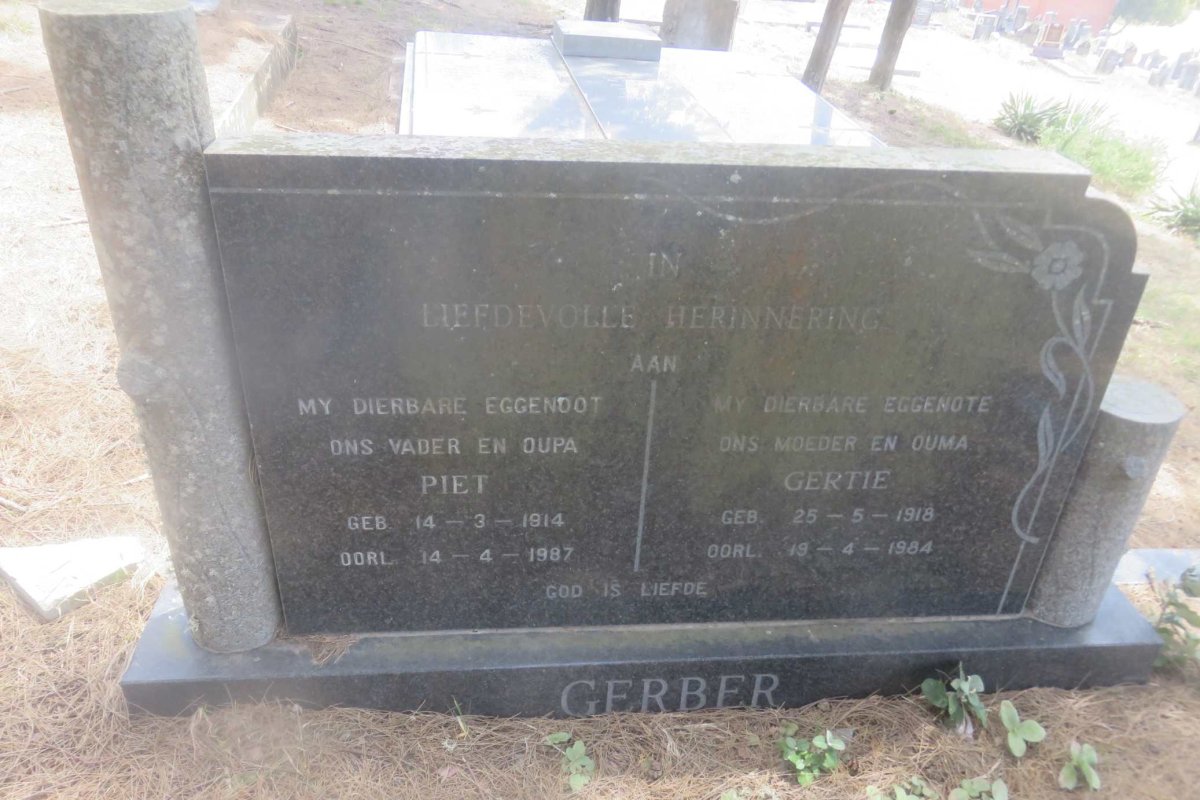 GERBER Piet 1914-1987 &amp; Gertie 1918-1984
