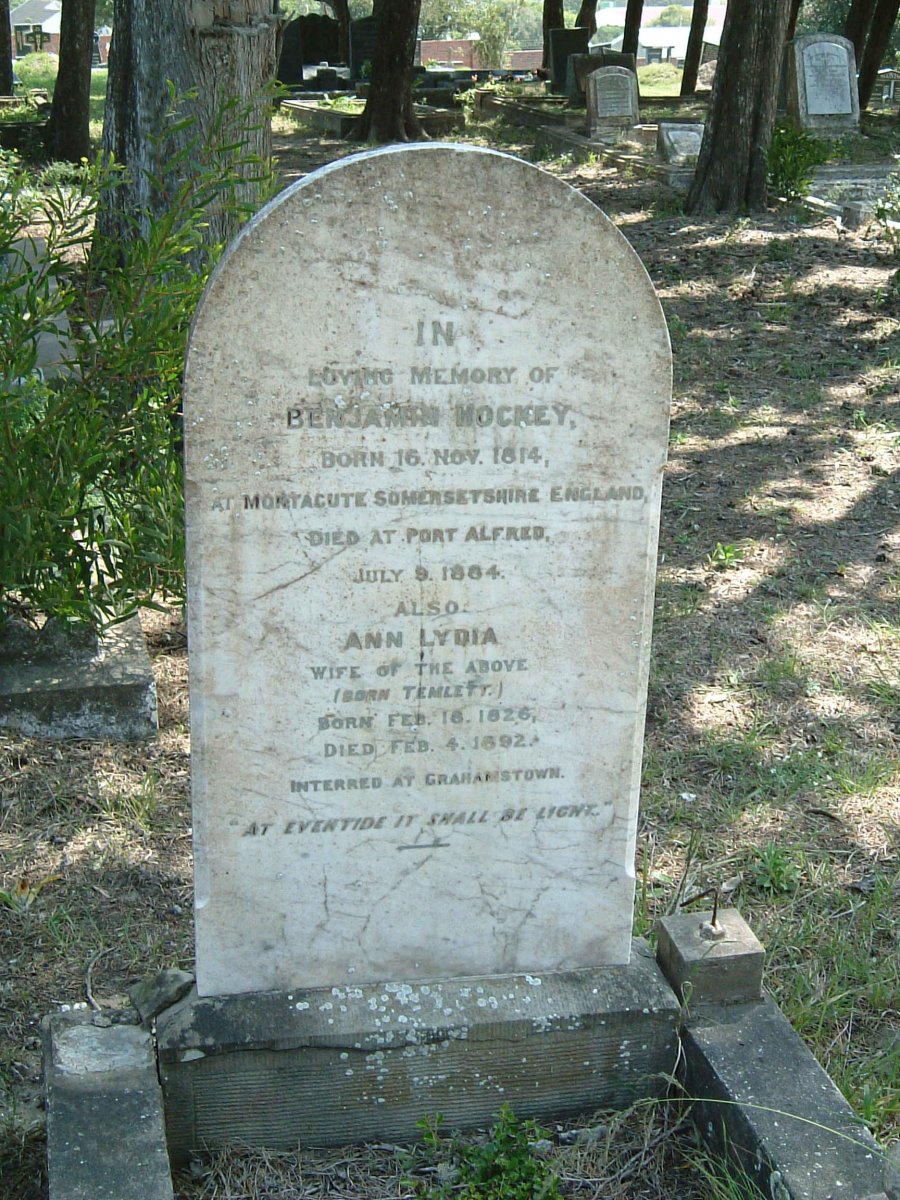 HOCKEY Benjamin 1814-1884 &amp;  Ann Lydia TEMLETT 1826-1892