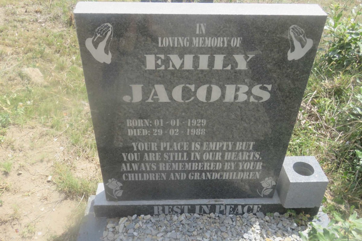 JACOBS Emily 1929-1988