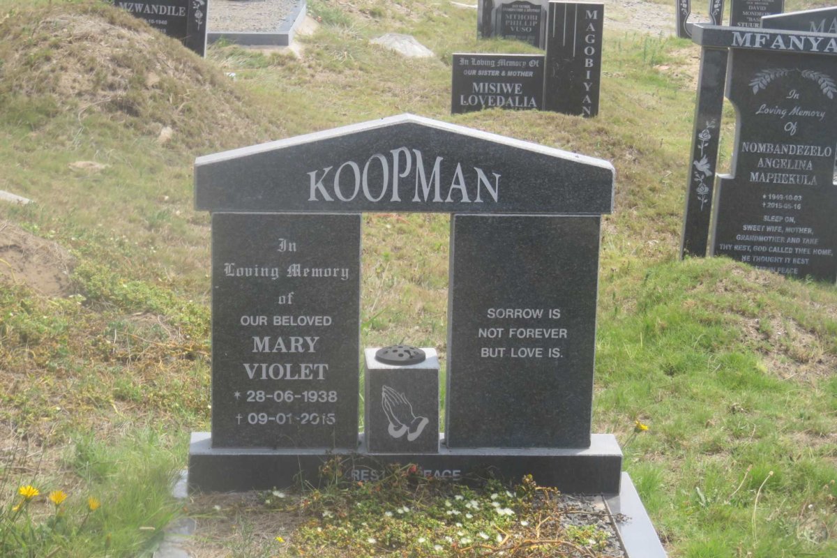 KOOPMAN Mary Violet 1938-2015