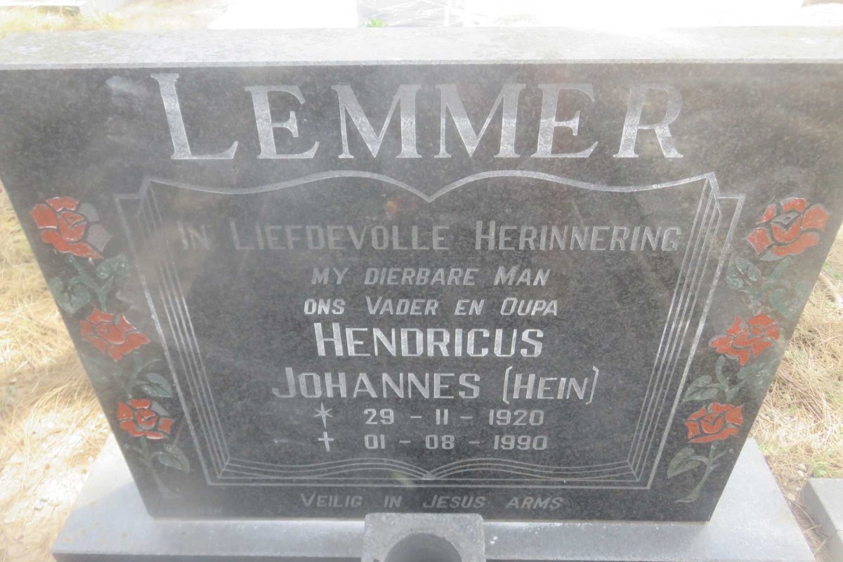LEMMER Hendricus Johannes 1920-1990