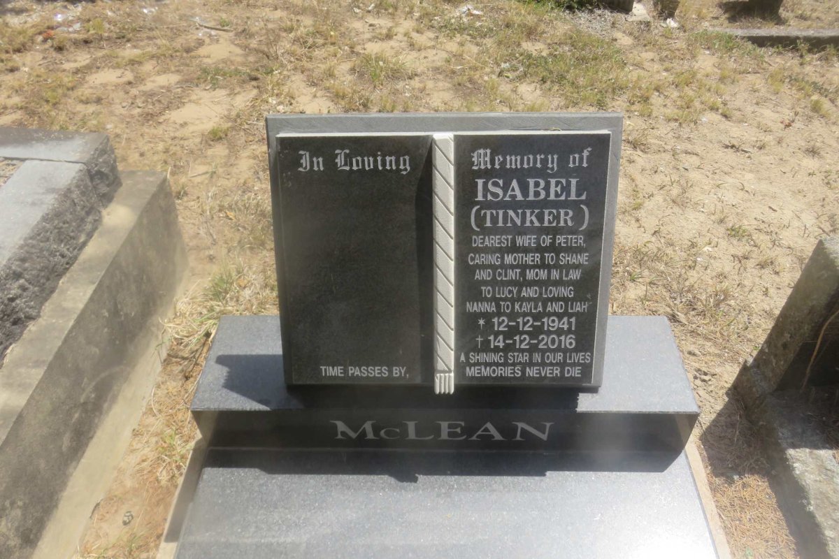 MCLEAN Isabel 1941-2016
