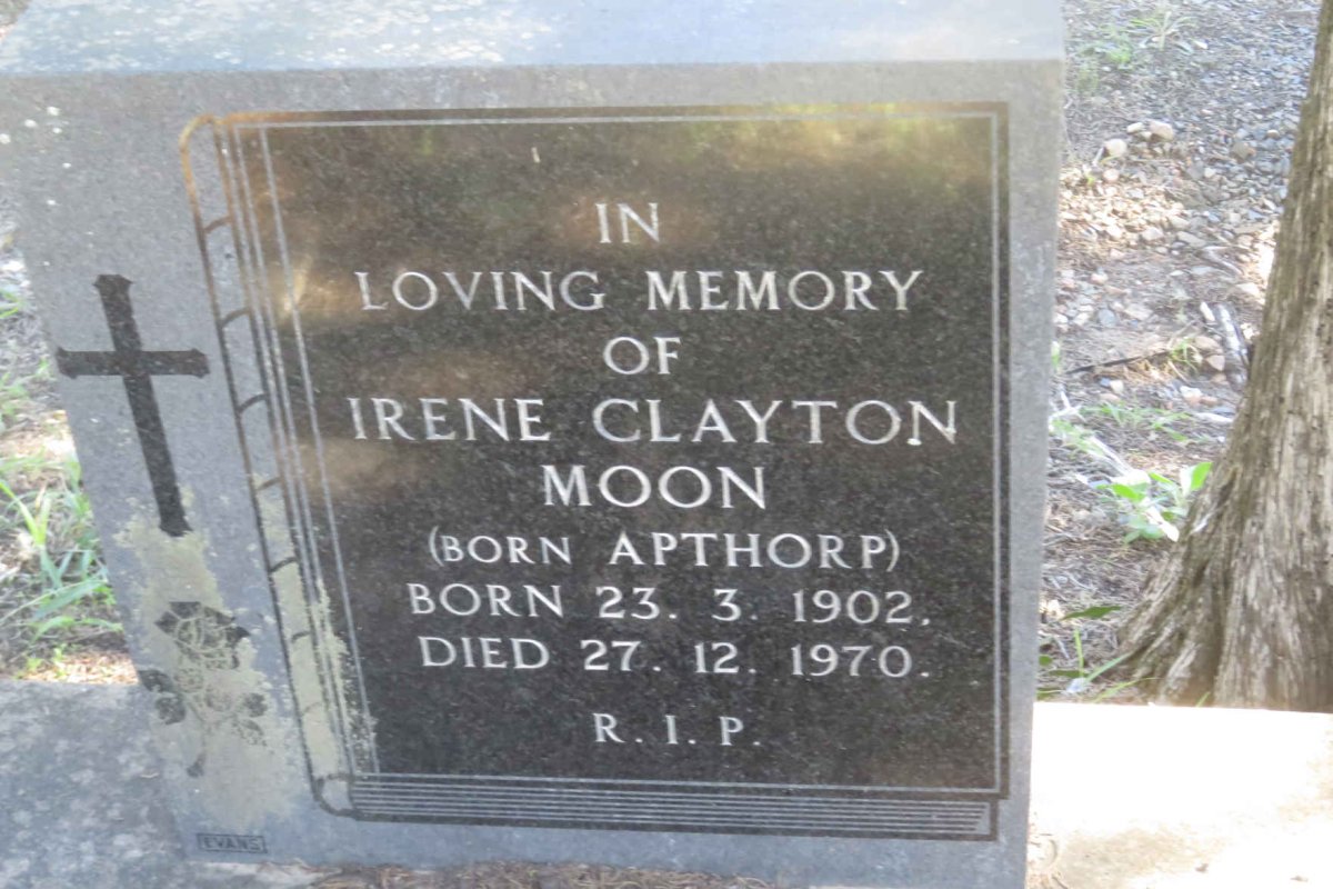 MOON Irene Clayton nee APTHORP 1902-1970