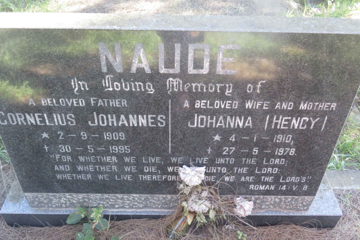 NAUDE Cornelius Johannes 1909-1995 &amp;  Johanna 1910-1978
