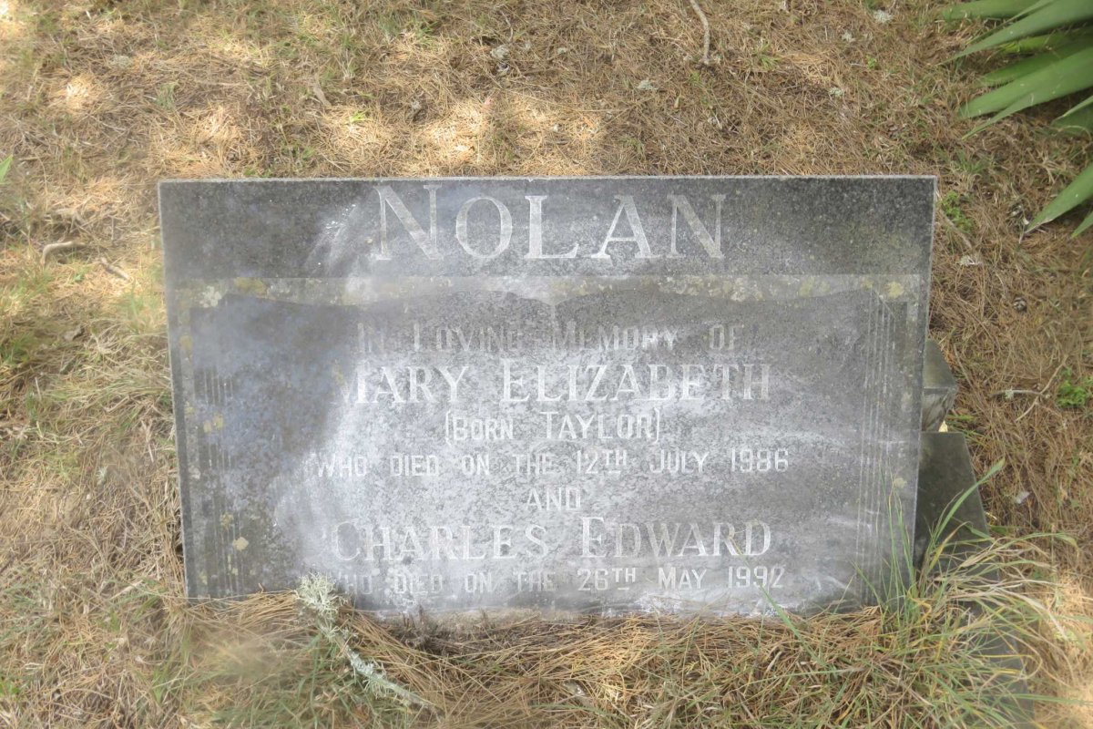 NOLAN Charles Edward -1992 &amp; Mary Elizabeth TAYLOR -1986