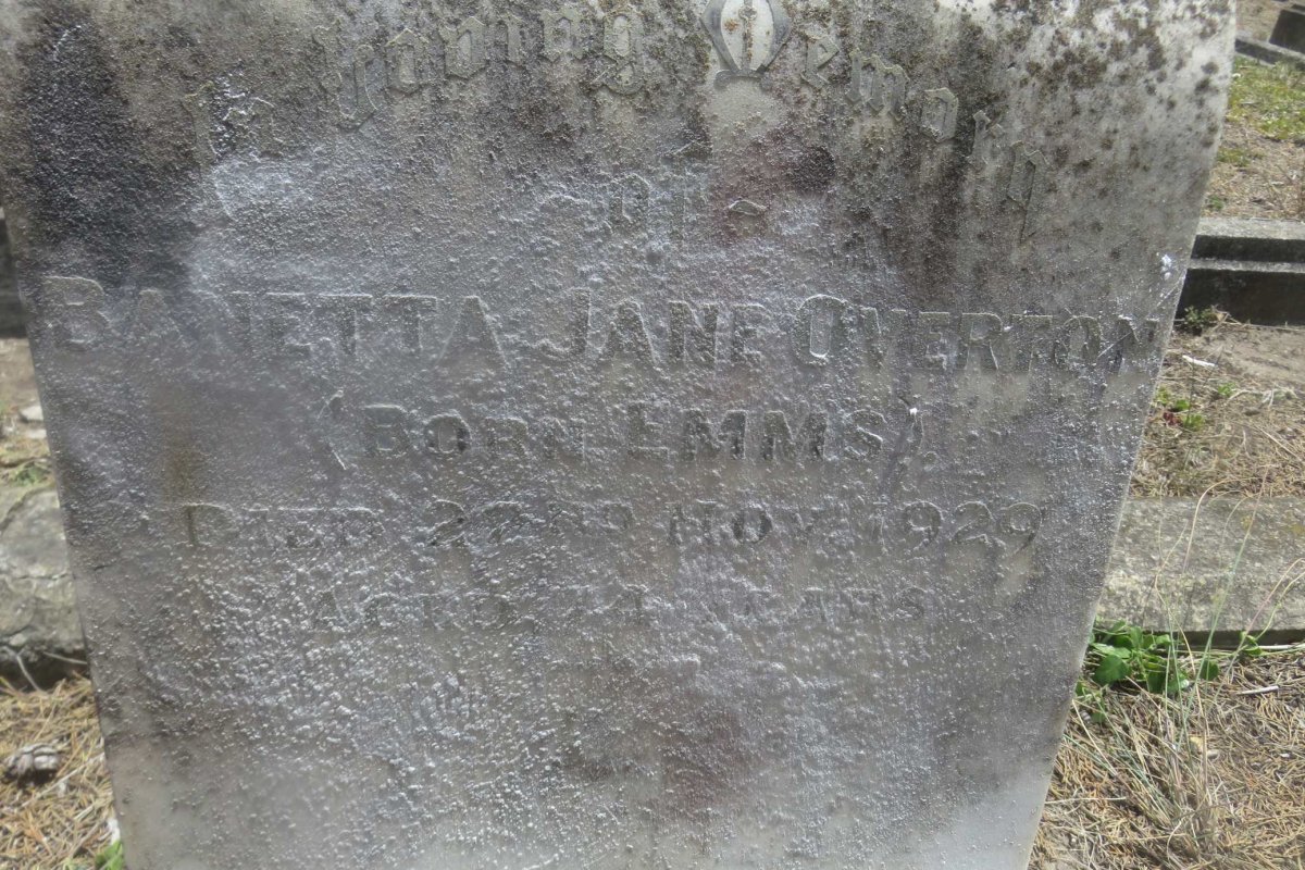 OVERTON Banetta Jane nee EMMS -1929