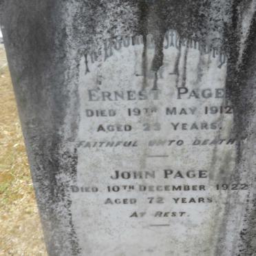 PAGE John -1922 :: PAGE Ernest -1912