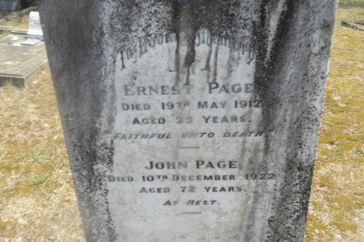 PAGE John -1922 :: PAGE Ernest -1912