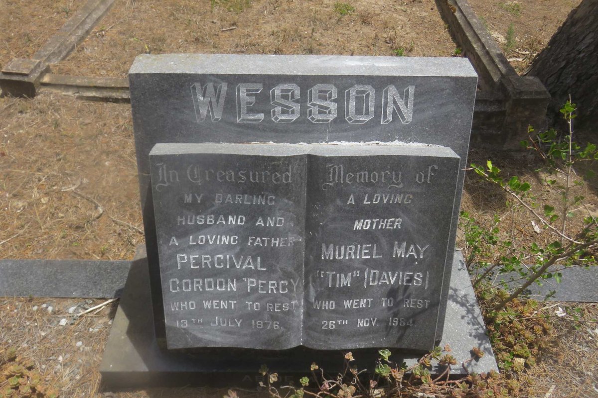 WESSON Percival Gordon -1976 &amp; Muriel May DAVIES -1964