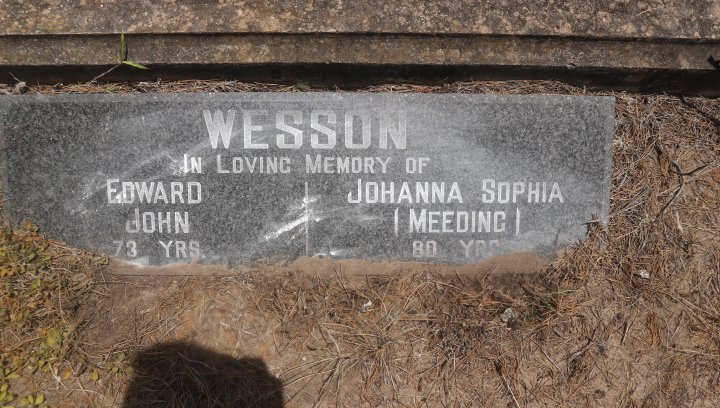 WESSON Edward John &amp; Johanna Sophia MEEDING
