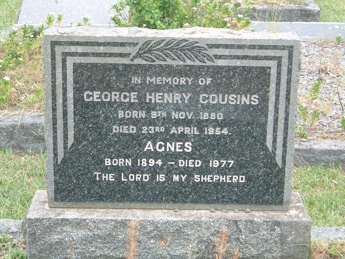COUSINS George Henry 1880-1954 &amp; Agnes 1894-1977