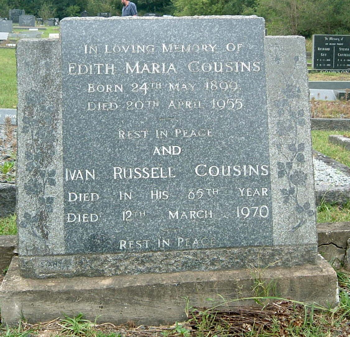 COUSINS Ivan Russell -1970 &amp; Edith Maria 1899-1955 