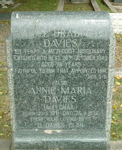 DAVIES Daniel Bradfield -1943 &amp; S Annie Maria QUAIL 1871-1972