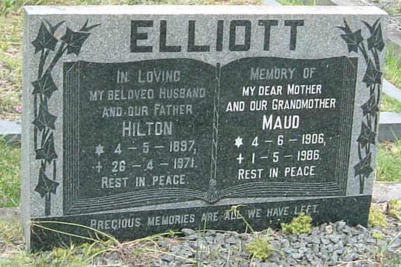 ELLIOTT Hilton 1897-1971 &amp; Maud 1906-1986