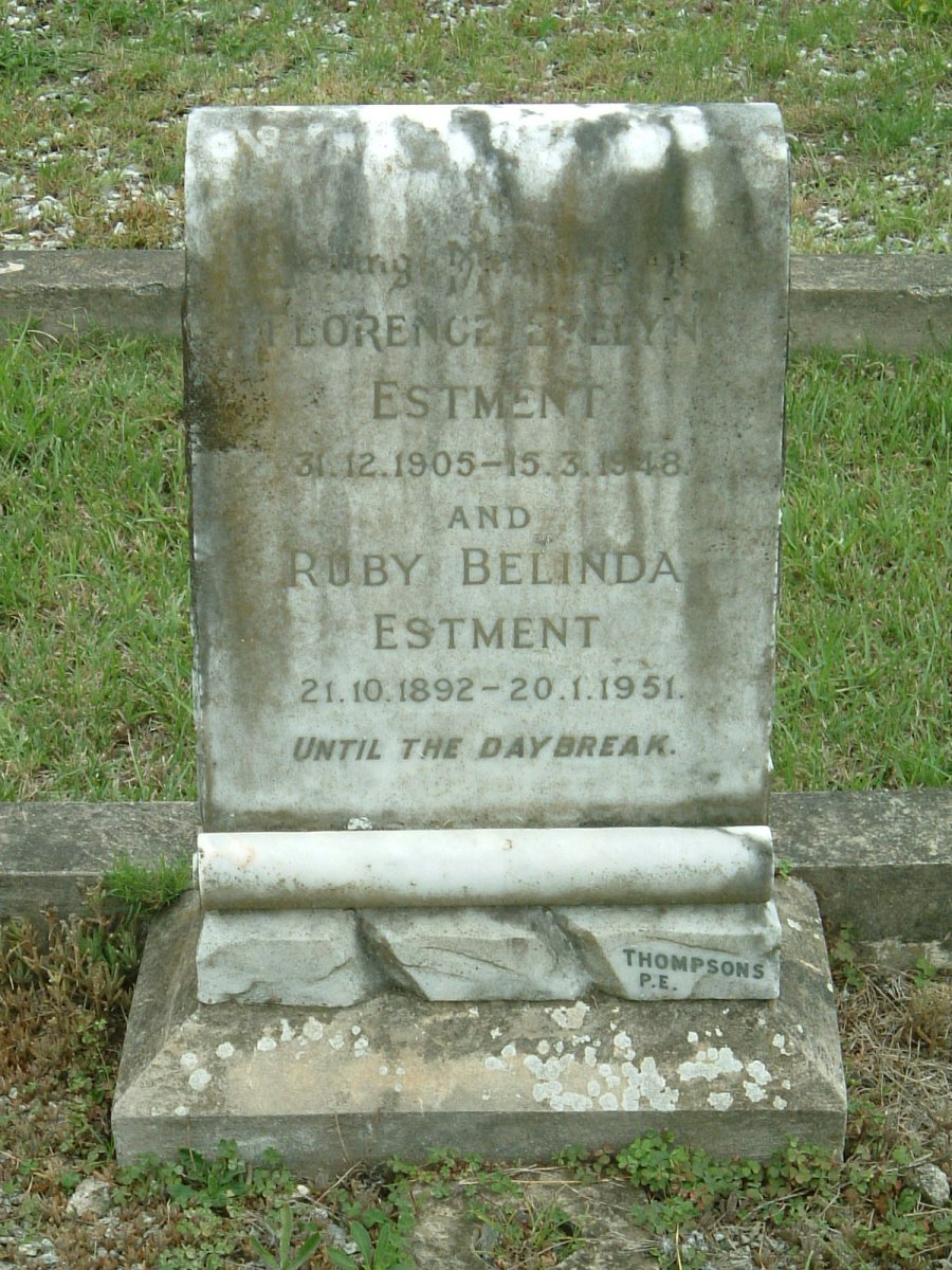 ESTMENT Florence Evelyn 1905-1948 :: ESTMENT Ruby Belinda 1892-1951