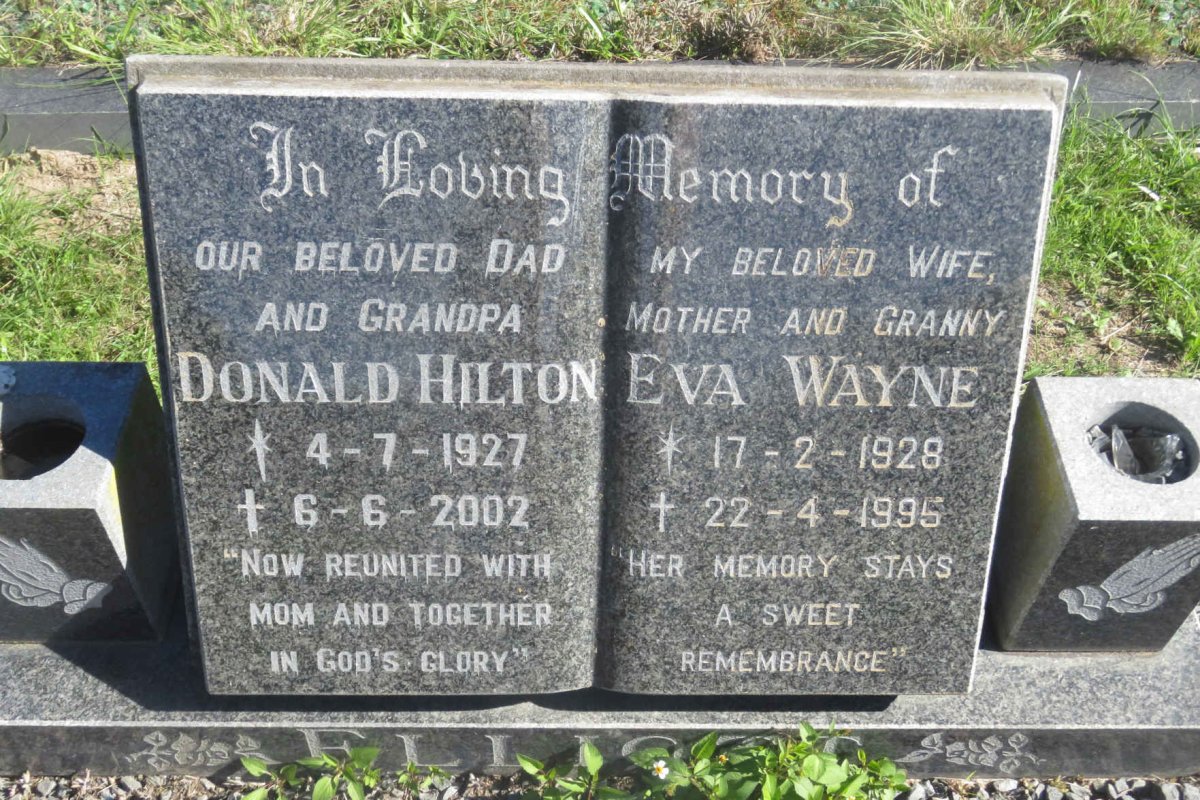 ELLIOTT Donald Hilton 1927-2002 &amp; Eva Wayne 1928-1995