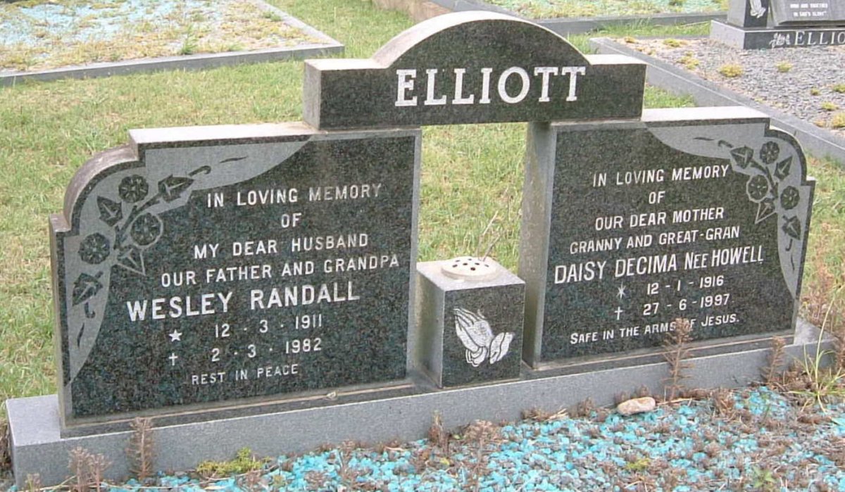 ELLIOTT Wesley Randall 1911-1982 &amp; Daisy Decima HOWELL 1916-1997