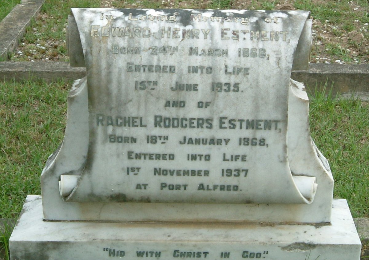 ESTMENT Edward Henry 1866-1935 &amp; Rachel Rodgers 1868-1937