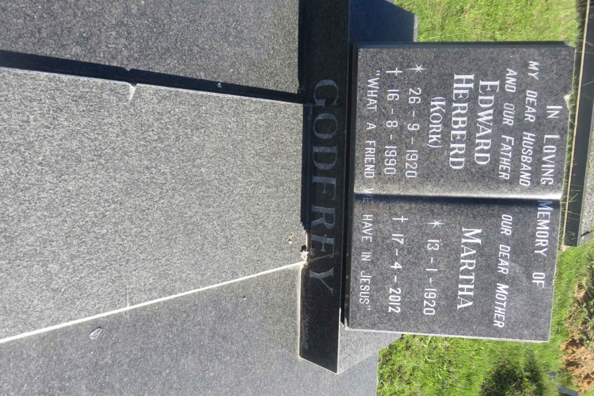 GODFREY Edward Herberd 1920-1990 &amp; Martha 1920-2012