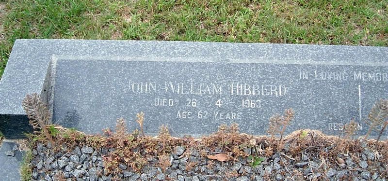 HIBBERD John Willaim  -1963 &amp; Vivian Irene 1904-1988