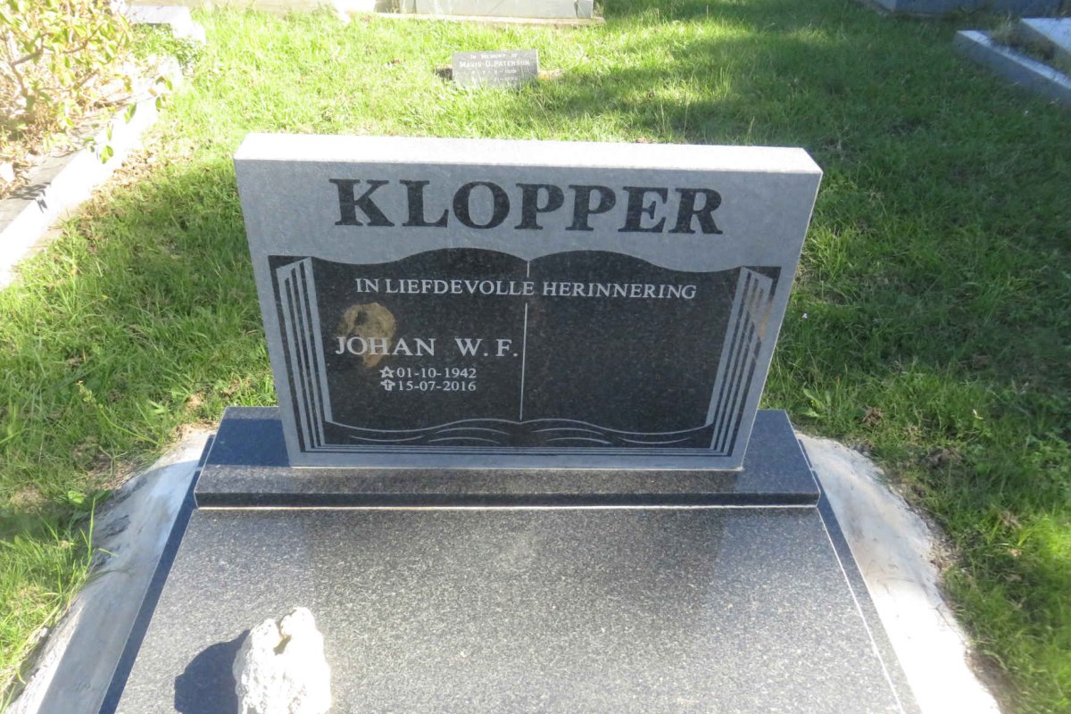KLOPPER Johan W.F. 1942-2016
